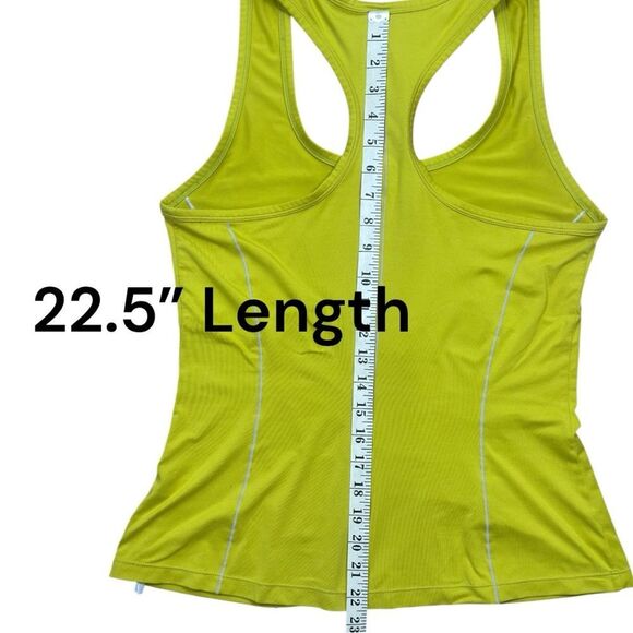 Fabletics Lime Green Racerback Tank with Rose Embroidery Sz M - Picture 9 of 11